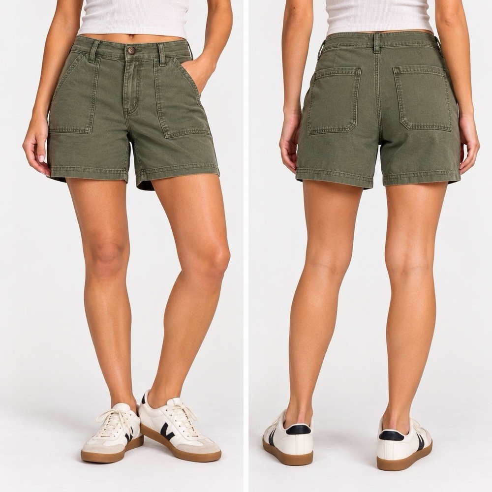 marine layer womens casual utility shorts 2 olive green